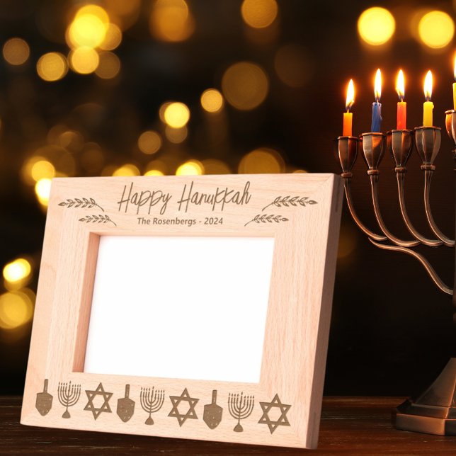 Happy Hanukkah 5x7 Personalised Etched Frames (Creator Uploaded)