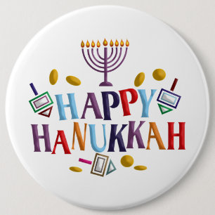 Happy Hanukkah 6 Cm Round Badge