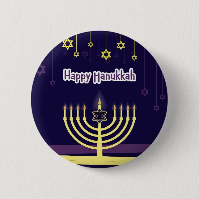 Happy Hanukkah 6 Cm Round Badge (Front)