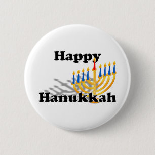 Happy Hanukkah 6 Cm Round Badge