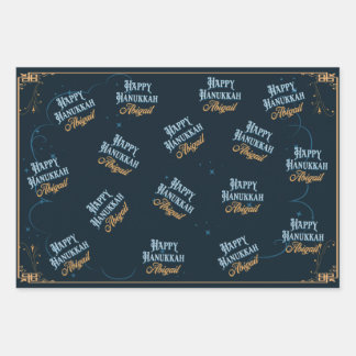 Happy Hanukkah Abigail Wrapping Paper for Abigail