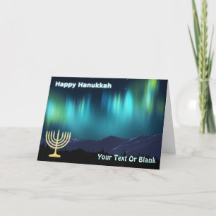 Happy Hanukkah - Aurora Borealis Holiday Card