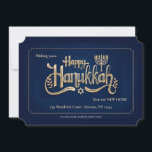 Happy Hanukkah Blue and Gold Card<br><div class="desc">A beautiful and elegant Hanukkah card that can also be used to notify everyone of your new address. (Image by pikisuperstar of Freepik.com). The card is easy to customise with your wording, font and font colour. Not exactly what you're looking for? All our products can be custom designed to meet...</div>
