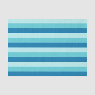 Happy Hanukkah   Blue and Teal Striped Pattern Tissue Paper