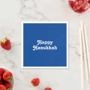 Happy Hanukkah blue and white Holiday party paper Napkin