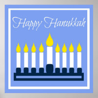 Happy Hanukkah Blue and White