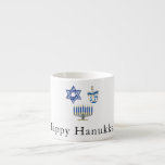 Happy Hanukkah Blue & White<br><div class="desc">Happy Hanukkah Blue & White Espresso Cup</div>
