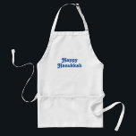 "Happy Hanukkah" blue white Holiday party Standard Apron<br><div class="desc">"Happy Hanukkah" blue white Holiday party Adult Apron</div>