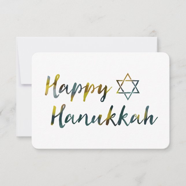 happy hanukkah bokeh invitation (Front)
