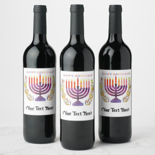 Happy Hanukkah Bottle Labels
