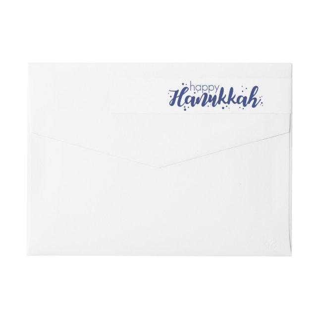 Happy Hanukkah Bubbles Wraparound Address Label (Back)