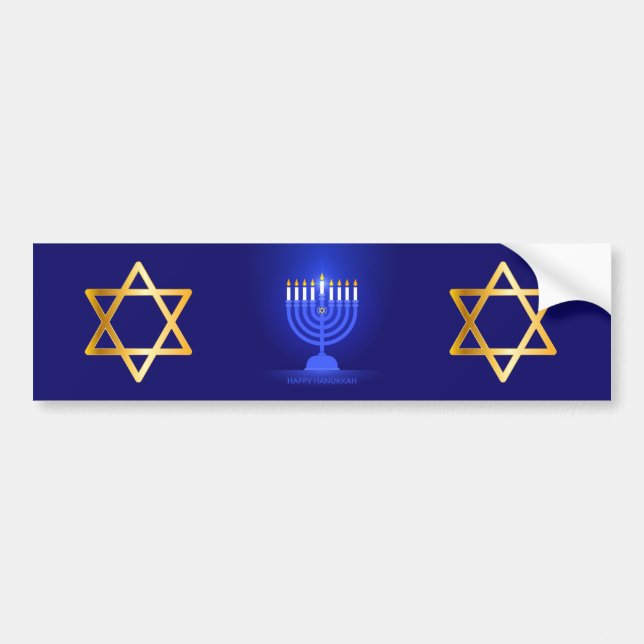Happy Hanukkah Bumper Sticker (Front)
