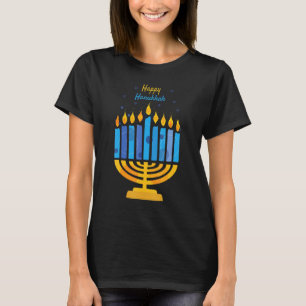 Happy Hanukkah Candles Menorah Jewish Hanukkah 202 T-Shirt