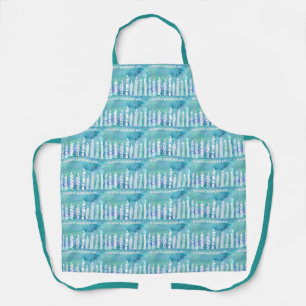 Happy Hanukkah Candles watercolor Apron