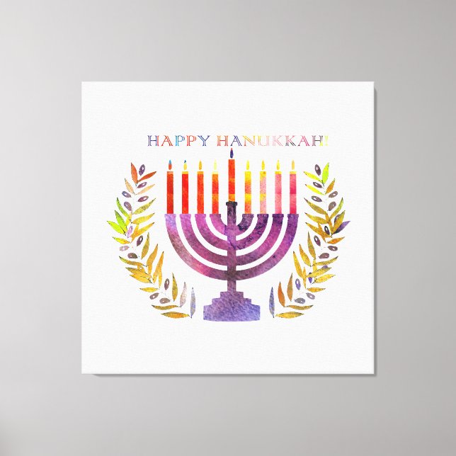 Happy Hanukkah Canvas Print (Front)