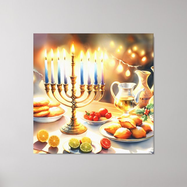 Happy Hanukkah Canvas Print (Front)