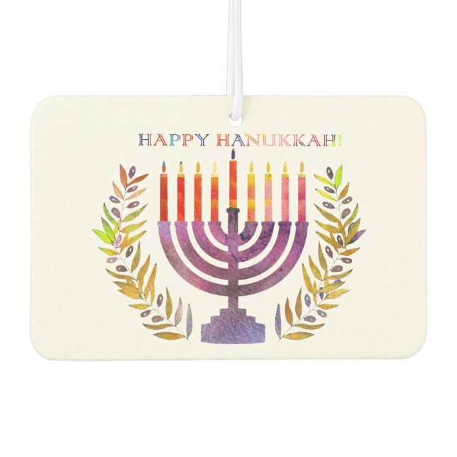 Happy Hanukkah Car Freshener (Front)