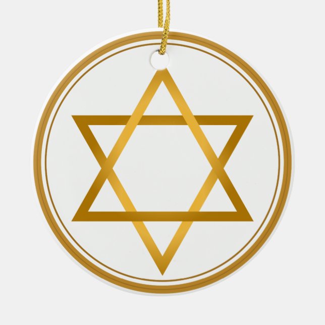 Happy Hanukkah Ceramic Tree Decoration (Front)