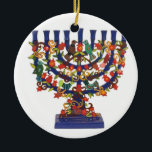 HAPPY HANUKKAH CERAMIC TREE DECORATION<br><div class="desc">Happy Hanukkah Greetings From Quick Brown Fox</div>
