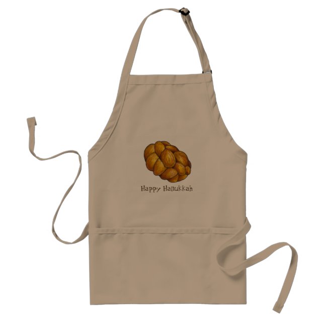 Happy Hanukkah Chanukah Challah Braided Bread Standard Apron (Front)