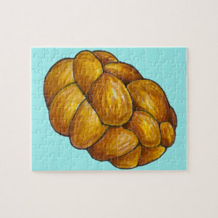Happy Hanukkah Chanukah Challah Bread Loaf Jigsaw Puzzle