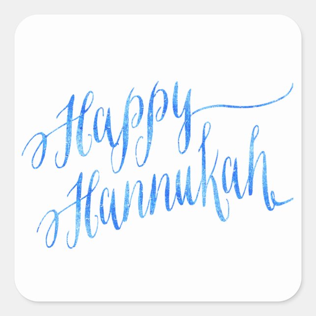 Happy Hanukkah Chanukah HANNUKKAH HANUKA Square Sticker (Front)