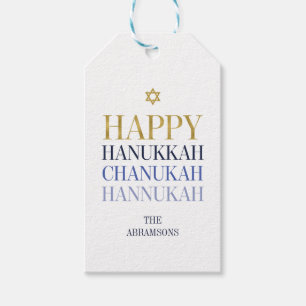 Happy Hanukkah Chanukah Holiday Gift Tags
