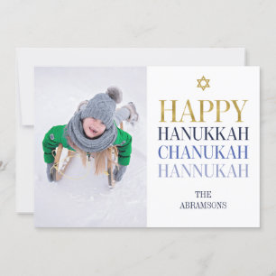 Happy Hanukkah Chanukah Holiday Photo Card