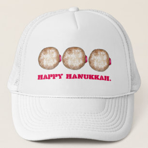 Happy Hanukkah Chanukah Jelly Doughnut Doughnut Trucker Hat