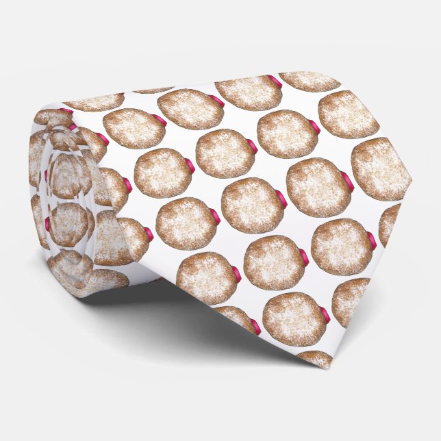Happy Hanukkah Chanukah Jelly Doughnut Sufganiyot Tie (Rolled)