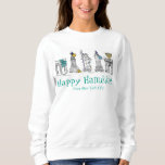 Happy Hanukkah Chanukah NYC New York Landmarks Sweatshirt<br><div class="desc">Sweatshirt features an original marker illustration of classic New York City landmarks "dressed up" for the holiday season, with HAPPY HANUKKAH FROM NEW YORK CITY in a fun blue font, and the Brooklyn Bridge on the back side. Perfect for anyone who lives in or loves NYC during the holiday season!...</div>