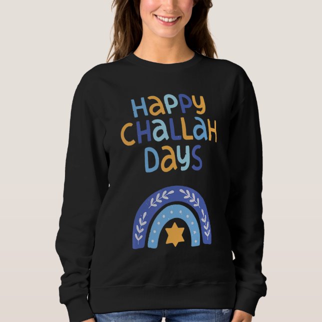 Happy Hanukkah Chanukah Rainbow Menorah Jewish Hol Sweatshirt (Front)