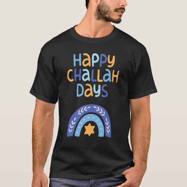 Happy Hanukkah Chanukah Rainbow Menorah Jewish Hol T-Shirt (Front)