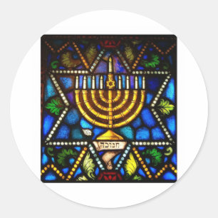HAPPY HANUKKAH CLASSIC ROUND STICKER
