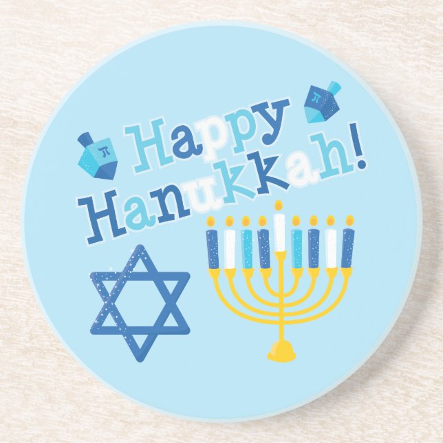Happy Hanukkah Coaster (Front)