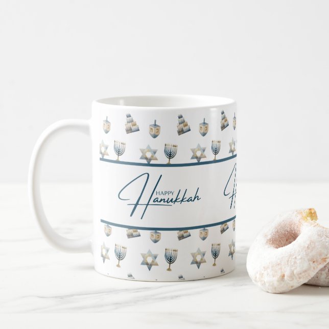 Happy Hanukkah Coffee Mug (With Donut)