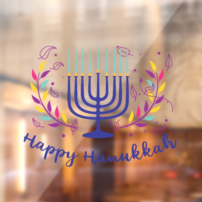 Happy Hanukkah Colourful Window Cling (Sheet 2)