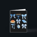 Happy Hanukkah Coquette Bow Chanukah Jewish Women  Card<br><div class="desc">Happy Hanukkah Coquette Bow Chanukah Jewish Women Girls</div>