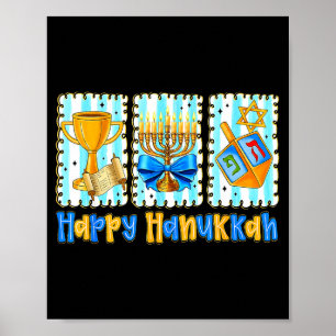 Happy Hanukkah Coquette Menorah Dreidel Chanukah G Poster