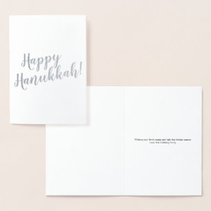 Happy Hanukkah custom modern script typography  Foil Card
