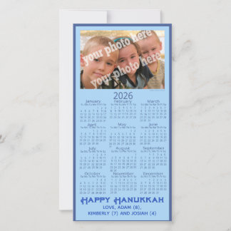 Happy Hanukkah Custom Photo 2026 Calendar Picture Holiday Card
