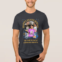 HAPPY HANUKKAH Custom Photo FUNCLE Tri-Blend Shirt