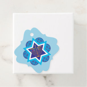 🕎 Happy Hanukkah, custom text at the back Favour Tags