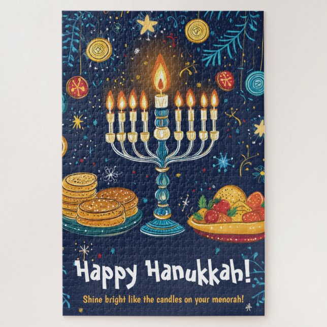 Happy Hanukkah custom text Jigsaw Puzzle (Vertical)