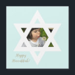 Happy Hanukkah Cute Child Photo<br><div class="desc">Elegant Light blue background. Personalise it with a favourite photo,  and customise it with a personal message and signoff.</div>