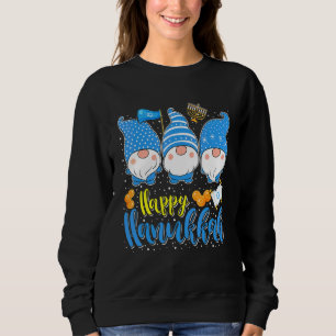 Happy Hanukkah Cute Hanukkah Chanukah Three Gnomes Sweatshirt