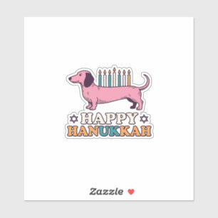 Happy Hanukkah Dachshund Menorah Dog Shirt Design_