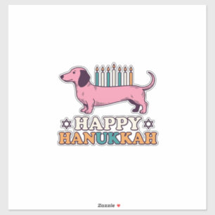 Happy Hanukkah Dachshund Menorah Dog Shirt Design_