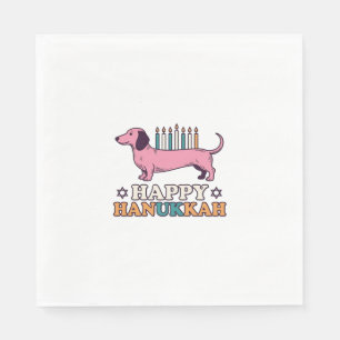 Happy Hanukkah Dachshund Menorah Dog Shirt Design_ Napkin