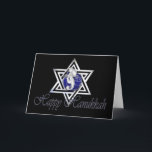 Happy Hanukkah Decorated Star of David Card<br><div class="desc">You can change the black colour of the background to any colour you wish. Just click on the customise feature to the right of this to get started. Also, this card is blank inside ready for you to add your own personal message... . © 2004-2013 MarloDee Designs www.marlodeedesigns.com :: All...</div>